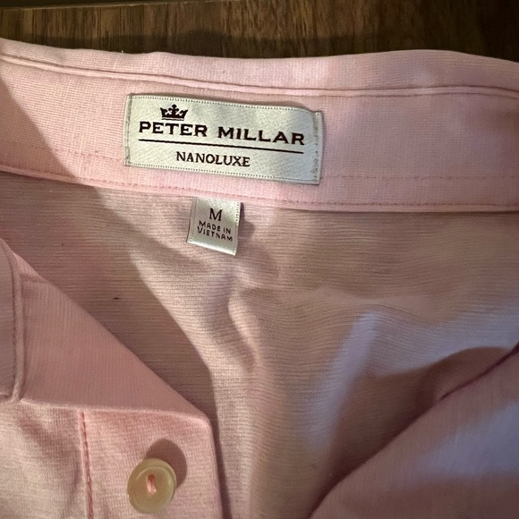 Men’s Pink Nanoluxe Polo -Peter Millar - Picture 2 of 2